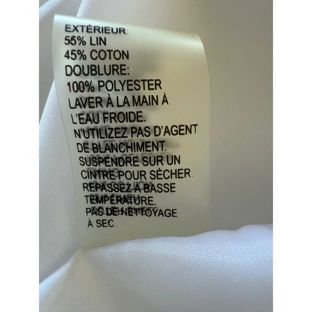 Peter Nygard Women's Size 16 Linen‎ Blend White Button Front Trench Coat Jacket